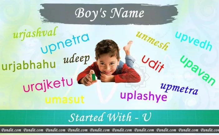 Indian Boy Names Starting With U